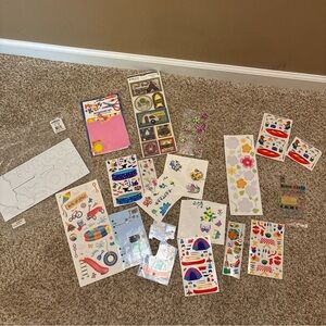 Lot of summer themed stickers, camping, fishing, summer camp etc SOME NEW